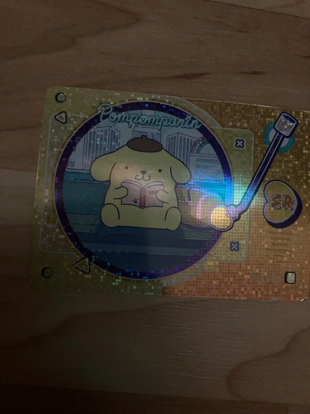 Sanrio Pompompurin Holographic Gold and Yellow Trading Card